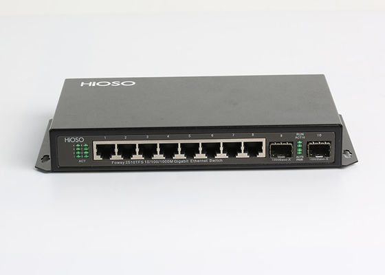 8 10/100/1000M RJ45 2 διακόπτης 10 Gigabit Ethernet λιμένων 1000M SFP λιμένες