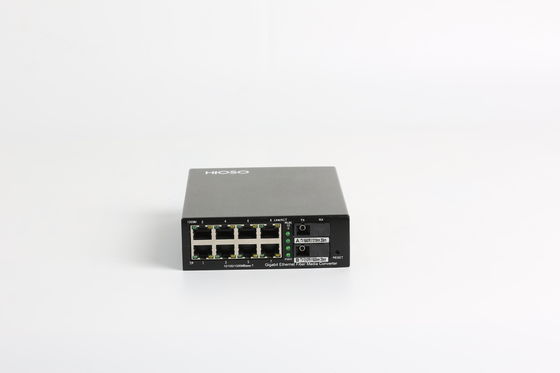 Οπτική ίνα HiOSO 10/100/1000Mbps 1310nm στο μετατροπέα 8 Ethernet λιμένες