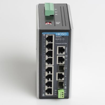2 1000M Combo 8 διακόπτης 10 Ethernet ραγών 10/100M RJ45 DIN λιμένες
