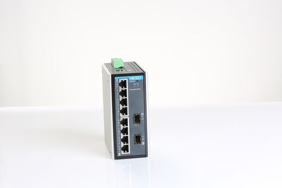 2 διακόπτης Ethernet ραγών 1000M SFP 8 10/100/1000M RJ45 DIN βιομηχανικός